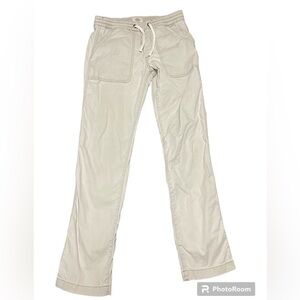 Marine Layer Cream Drawstring Pull On Cargo Style Straight Leg Pant Size Small